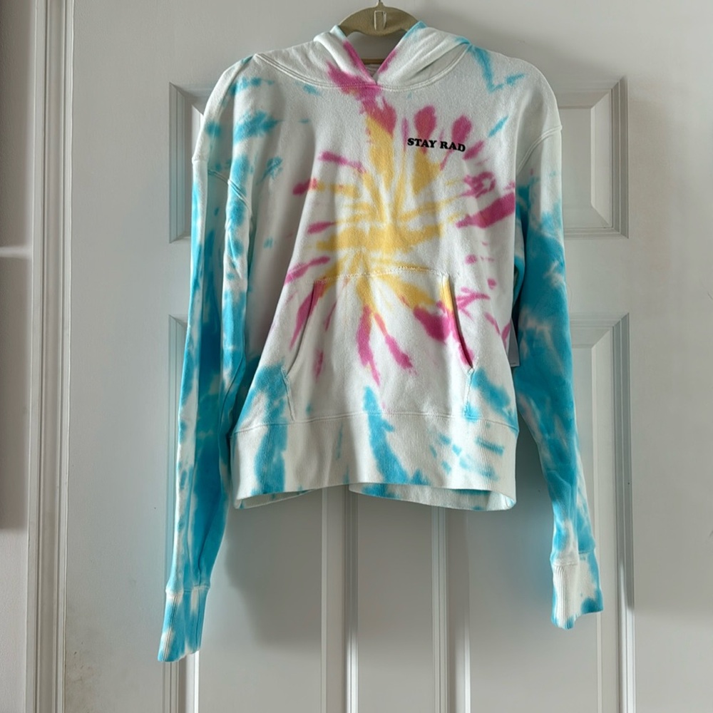 SPIRITUAL GANGSTER COZY TIE DYE PULLOVER HOODIE SIZE L NWT